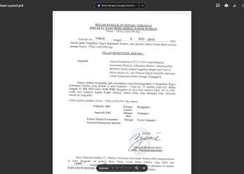 Relass Panggilan Sidang TN.SUPRIADI, Desa Mejayan, Kecamatan Mejayan
