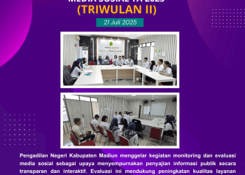 Perkuat Transparansi dan Layanan Digital, PN Kabupaten Madiun Gelar Monitoring dan Evaluasi Media Sosial Triwulan II 2025