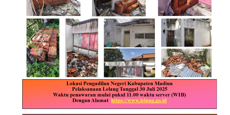 Pengadilan Negeri Kabupaten Madiun Gelar Lelang Melalui KPKNL Madiun